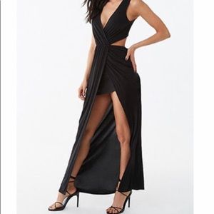 Surplice Cutout Maxi Dress